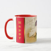 ヴィンテージ鶏とニワトリ復活祭 マグカップ (左)