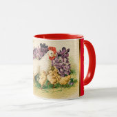 ヴィンテージ鶏とニワトリ復活祭 マグカップ (正面右)