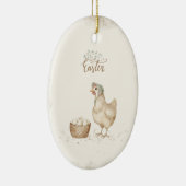 ヴィンテージ鶏と卵カントリーファームイースター セラミックオーナメント (右)