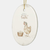 ヴィンテージ鶏と卵カントリーファームイースター セラミックオーナメント (左)