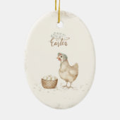 ヴィンテージ鶏と卵カントリーファームイースター セラミックオーナメント (裏面)