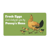 ヴィンテージ鶏と雛の生卵カートンラベル ラベル (正面)