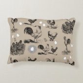 ヴィンテージ鶏の卵のパターン アクセントクッション (裏面)