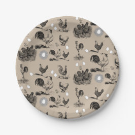 ヴィンテージ鶏の卵のパターン ペーパープレート