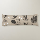 ヴィンテージ鶏の卵のパターン ボディピロー (裏面)