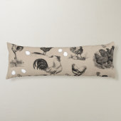 ヴィンテージ鶏の卵のパターン ボディピロー (正面)