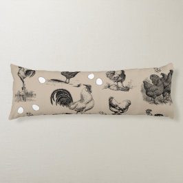 ヴィンテージ鶏の卵のパターン ボディピロー