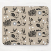 ヴィンテージ鶏の卵のパターン マウスパッド (正面)