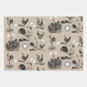 ヴィンテージ鶏の卵のパターン ラッピングペーパーシート (正面)