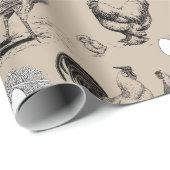 ヴィンテージ鶏の卵のパターン ラッピングペーパー (ロールコーナー)