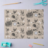 ヴィンテージ鶏の卵のパターン 薄葉紙 (クラフト)