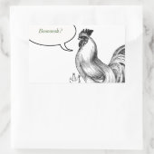 ヴィンテージ鶏イラストレーション 長方形シール (バッグ)