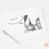 ヴィンテージ鶏イラストレーション 長方形シール (封筒)