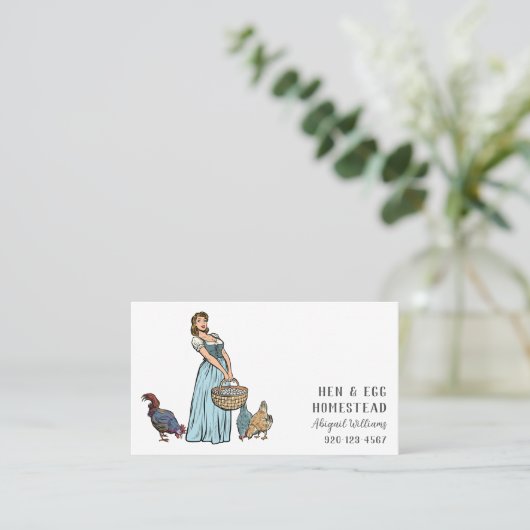 ヴィンテージ鶏エッグQRCode名刺 名刺 (スタンド正面)