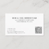 ヴィンテージ鶏エッグQRCode名刺 名刺 (裏面)