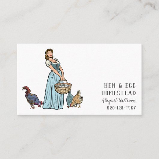 ヴィンテージ鶏エッグQRCode名刺 名刺 (正面)