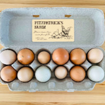 ヴィンテージ鶏ファミリーエッグファームカートンラベル