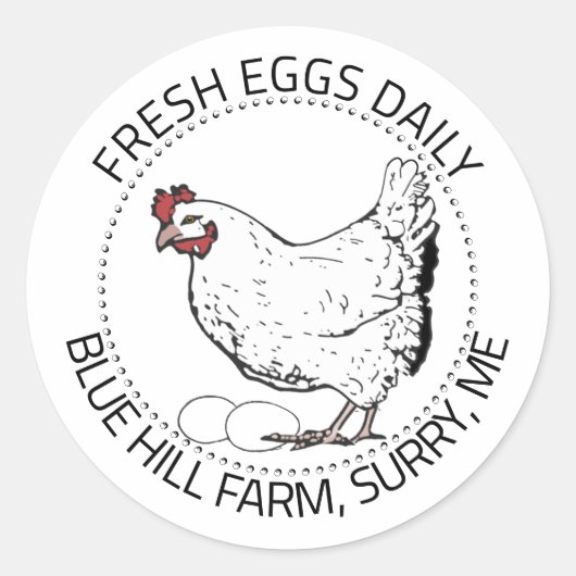 ヴィンテージ鶏卵カートンラベル付縁どき ラウンドシール (正面)