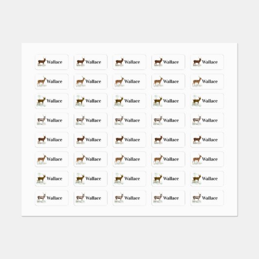 ヴィンテージ鹿お名前 ラベル (シート)