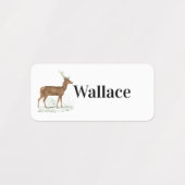 ヴィンテージ鹿お名前 ラベル (デザイン2)