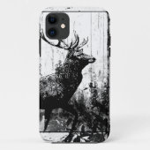 ヴィンテージ鹿の動物の白と黒の牡鹿 Case-Mate iPhoneケース (裏面)