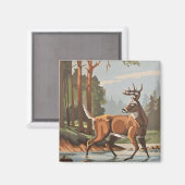 ヴィンテージ鹿の森の風光明媚なPBNマグネット マグネット (正面/裏面)