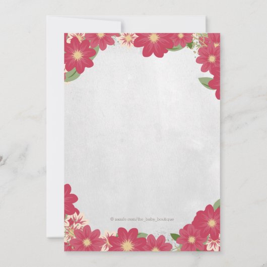 ヴィンテージ鹿の赤ちゃんシャワー 招待状 (裏面)