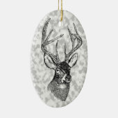 ヴィンテージ鹿アートグラフィック セラミックオーナメント (右)