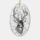 ヴィンテージ鹿アートグラフィック セラミックオーナメント (左)