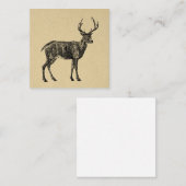 ヴィンテージ鹿アート イラスト鹿 ノートカード (正面/裏面)