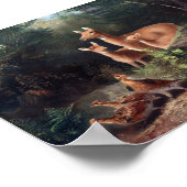 ヴィンテージ鹿イラストレーション ポスター (角)