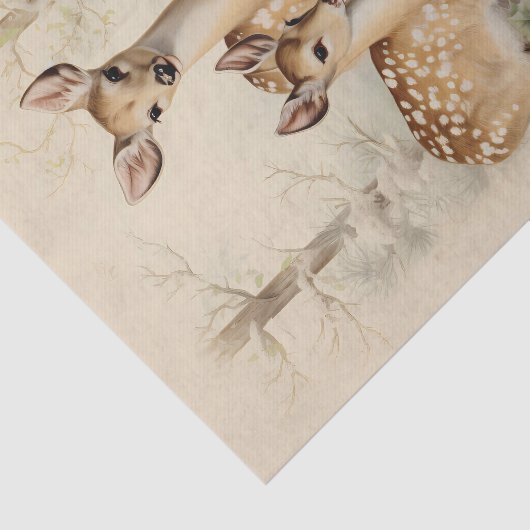 ヴィンテージ鹿クリスマス冬の年齢の切り離し 薄葉紙 (詳細)