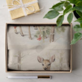ヴィンテージ鹿クリスマス冬の年齢の切り離し 薄葉紙 (ギフト)