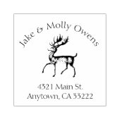 ヴィンテージ鹿パーソナライズされた ラバースタンプ (インプリント)