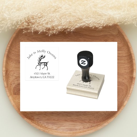 ヴィンテージ鹿パーソナライズされた ラバースタンプ
