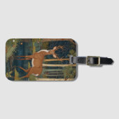 ヴィンテージ鹿ボホ森林林の緑 ラゲッジタグ (正面横)