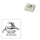 ヴィンテージ鹿差出人住所ファミリー ラバースタンプ (押印)