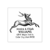 ヴィンテージ鹿差出人住所ファミリー ラバースタンプ (インプリント)