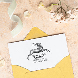 ヴィンテージ鹿差出人住所ファミリー ラバースタンプ