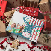 ヴィンテージ鹿樺の木ツリーフォトクリスマスカード シーズンカード