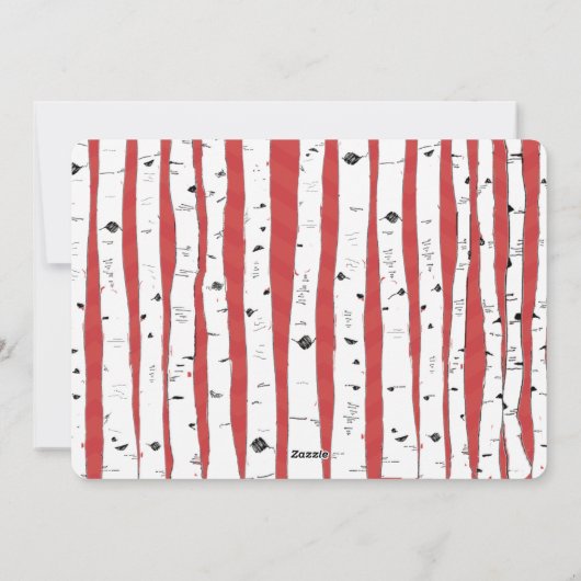 ヴィンテージ鹿樺の木ツリーフォトクリスマスカード シーズンカード (裏面)