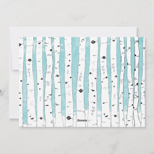 ヴィンテージ鹿樺の木ツリーフォトクリスマスカード シーズンカード (裏面)