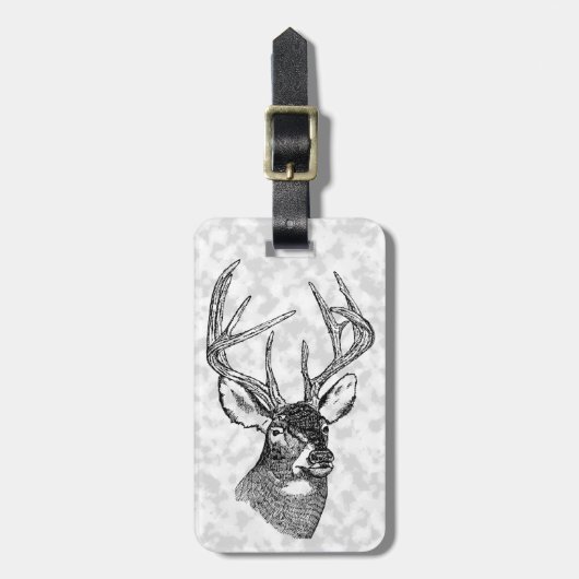 ヴィンテージ鹿芸術図 ラゲッジタグ (正面縦)