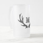 ヴィンテージ鹿角グラスビールマグ贈与 フロストグラスビールジョッキ (正面左)