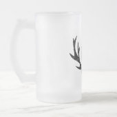 ヴィンテージ鹿角グラスビールマグ贈与 フロストグラスビールジョッキ (左)