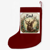 ヴィンテージ鹿 スモールクリスマスストッキング (裏面)