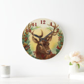 ヴィンテージ鹿 ラージ壁時計 (ホーム)