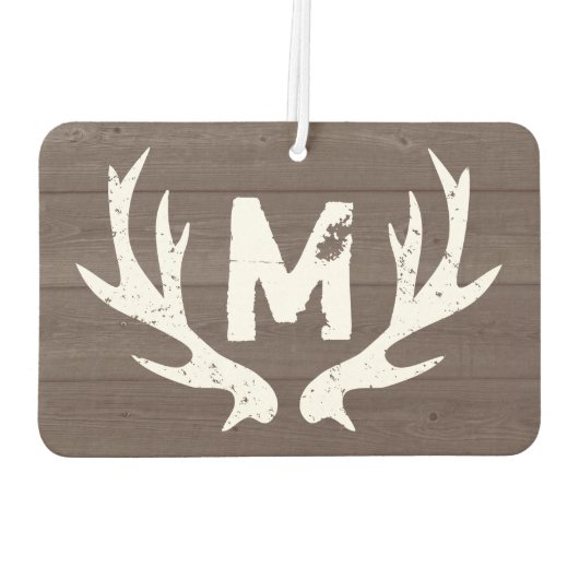 ヴィンテージ鹿〔雄ジカの〕枝角モノグラム車の空気清浄剤 カーエアーフレッシュナー (裏面)