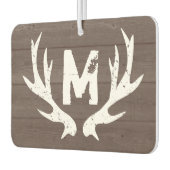 ヴィンテージ鹿〔雄ジカの〕枝角モノグラム車の空気清浄剤 カーエアーフレッシュナー (左)