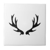 ヴィンテージ鹿〔雄ジカの〕枝角狩りテーマセラミックタイル タイル (正面)